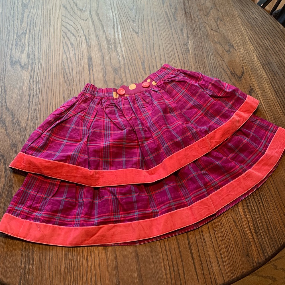 Pink and purple plaid skirt from Matilda Jane